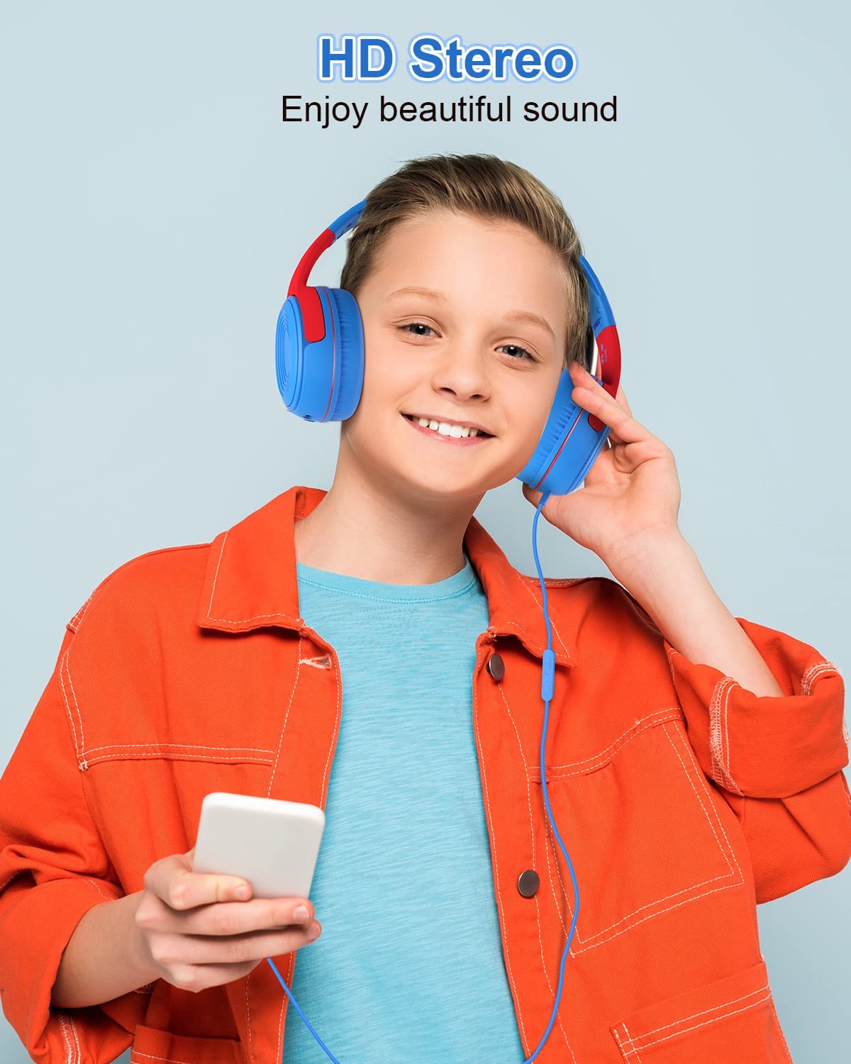 Elecder S8 Wired Headphones for Kids with Microphone 85dB/94dB Volume Limited