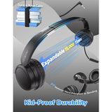 iClever Kids Wired Headphones for K-12 School Bulk 5 Pack HS28